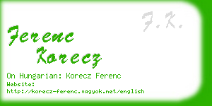 ferenc korecz business card